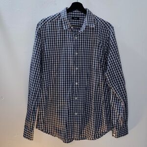 Men’s Theory Zack Garber Slim Fit Button Down Large Black Grey